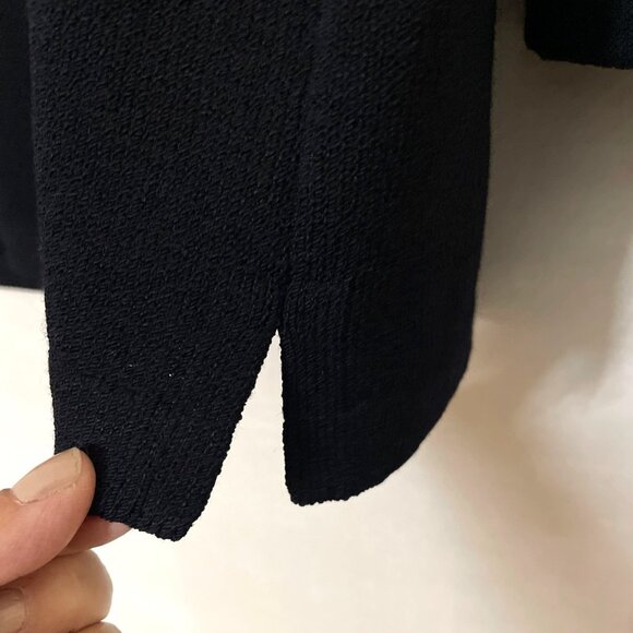 Vtg St. John Collection Santana Knit Black Longline Sweater Jacket Women's Sz 10 - Picture 8 of 10